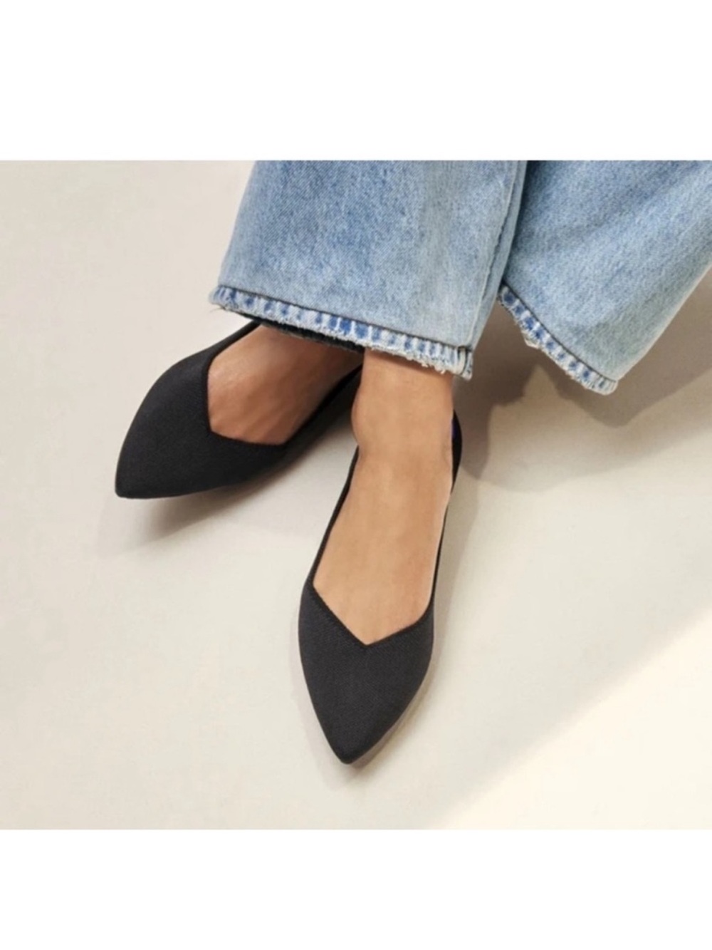 Rothy's The Point Toe Black Flats Women’s Size 6.5